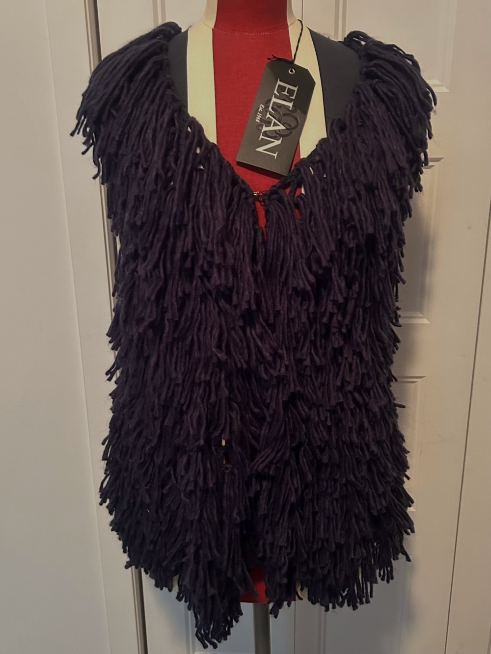 NWTs Elan Shaggy Fringe Knit Vest